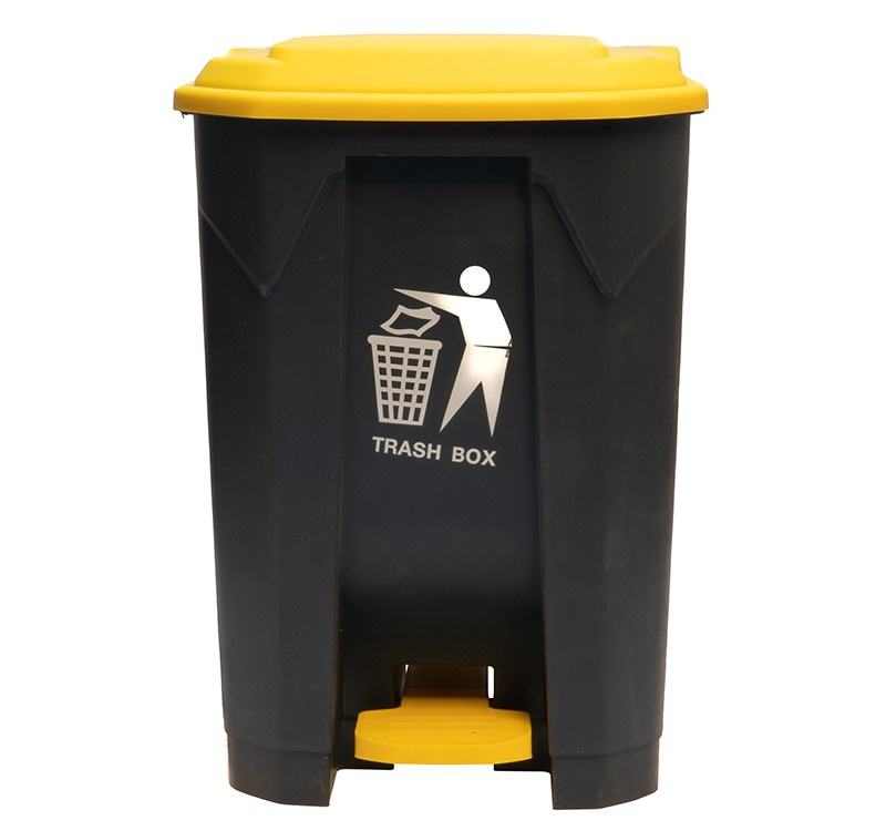 Контейнер для мусора  35л пластик прямоугольный с педалью и крышкой Vileda Гера бежевый (137750)