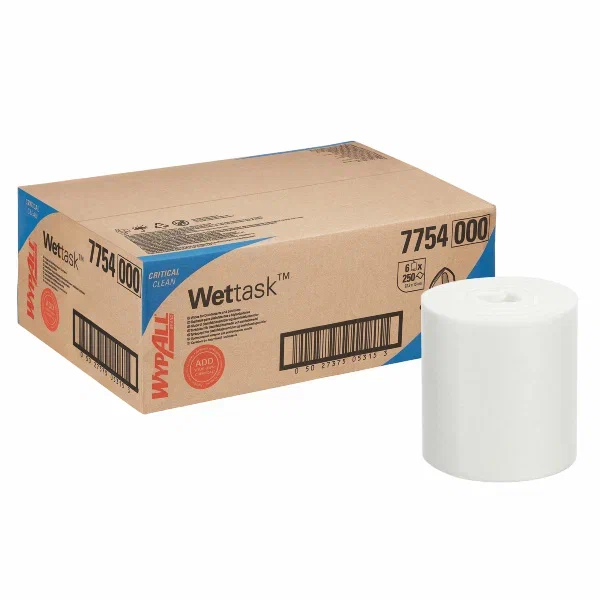 WypAll® Wettask™ Протирочные салфетки для дезинфицирующих средств и антисептиков — Рулоны / Белый