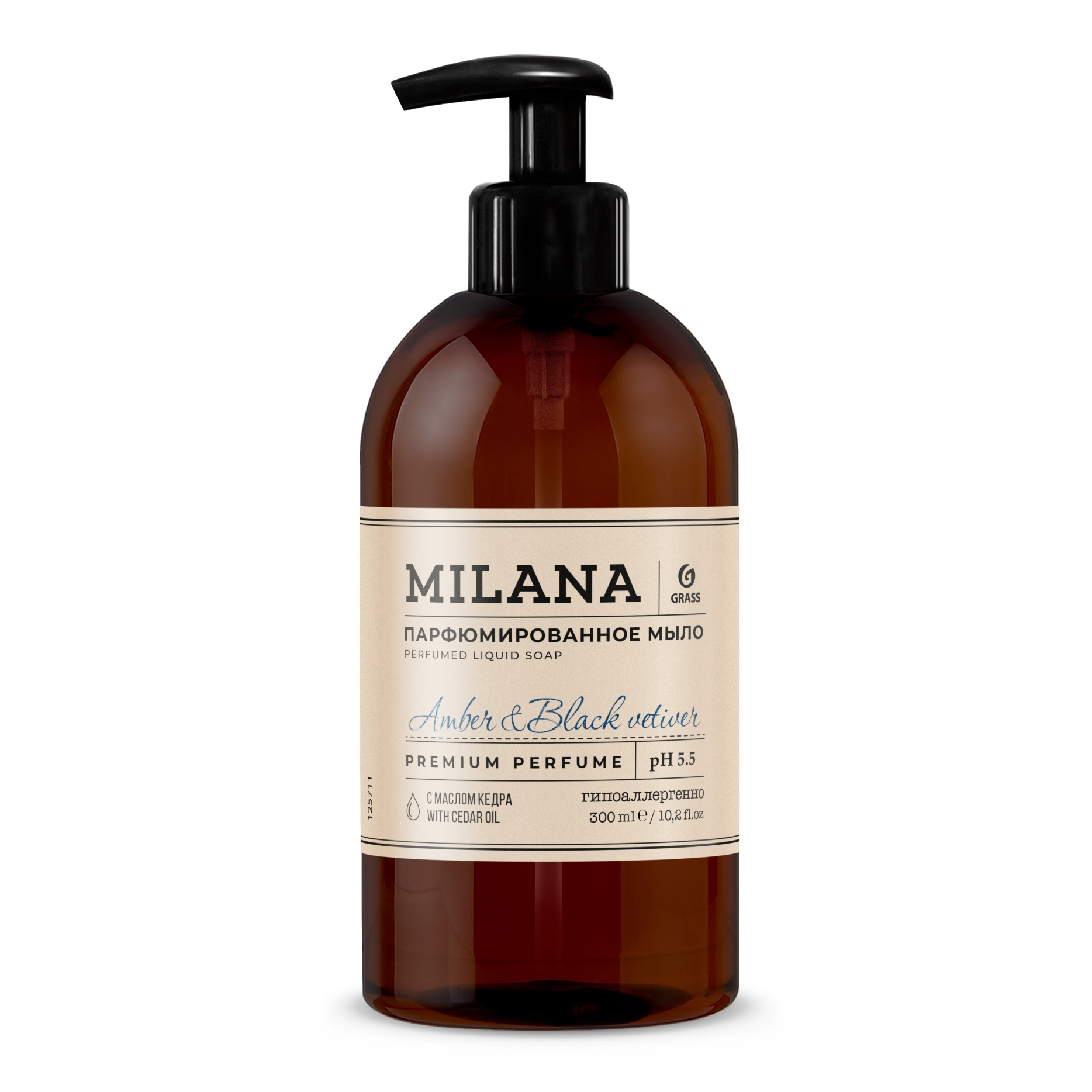 Жидкое парфюмированное мыло Milana «Amber&Black Vetiver», 300 мл
