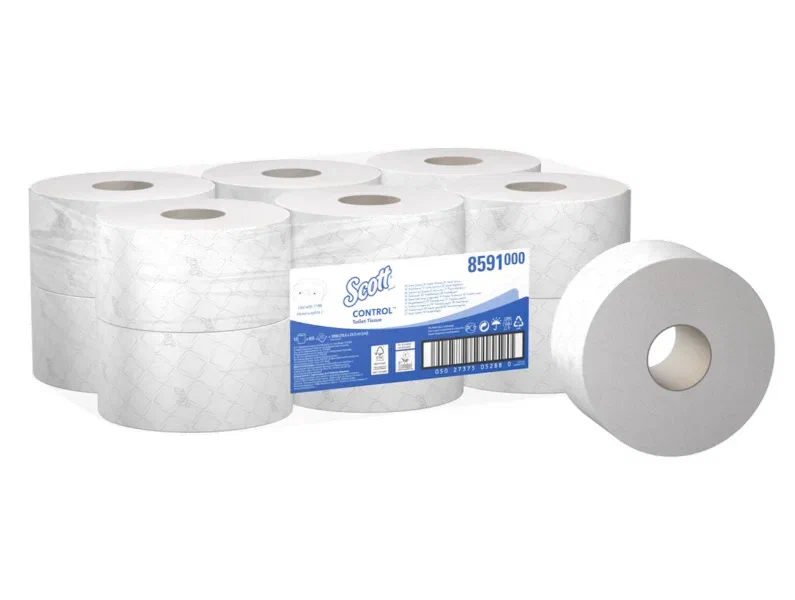 Scott® Control™ Туалетная бумага — Рулон с центральной подачей / Белый / 204