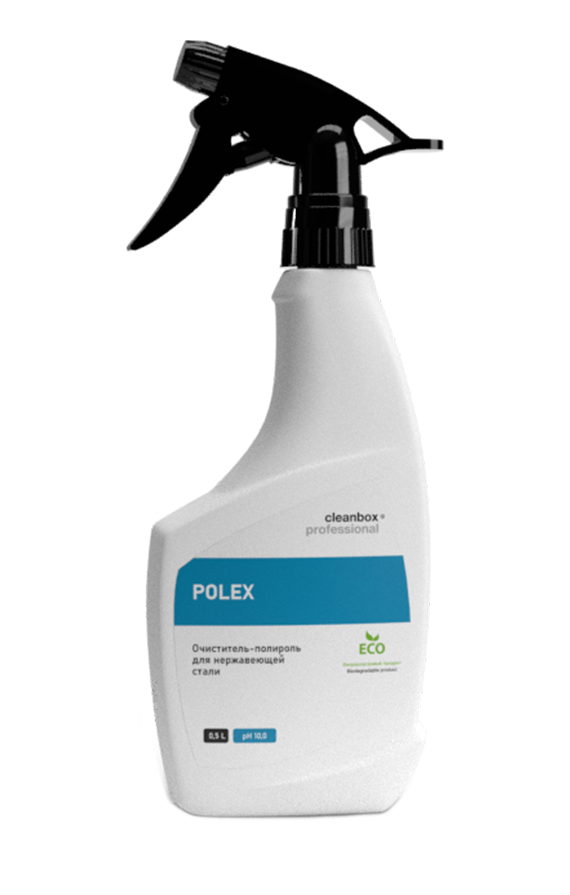 Очиститель-полироль для нержавеющей стали CleanBox Professional POLEX с триггером, 500 мл