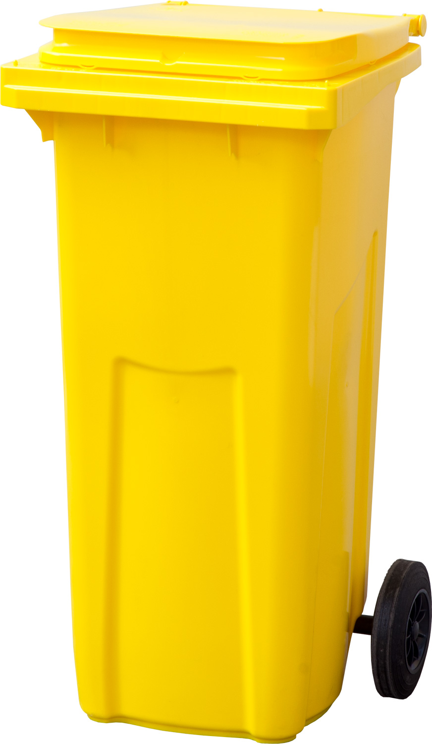 Мусорный контейнер на 2-x колесах с крышкой (HDPE) 120  желтый