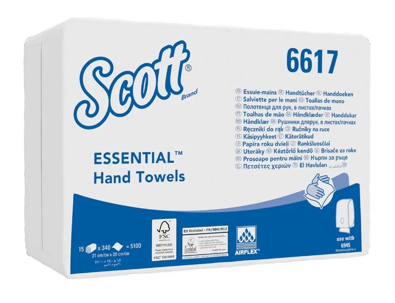 Scott® ESSENTIAL™ Полотенца для рук — Сложенные / Белый /Малый