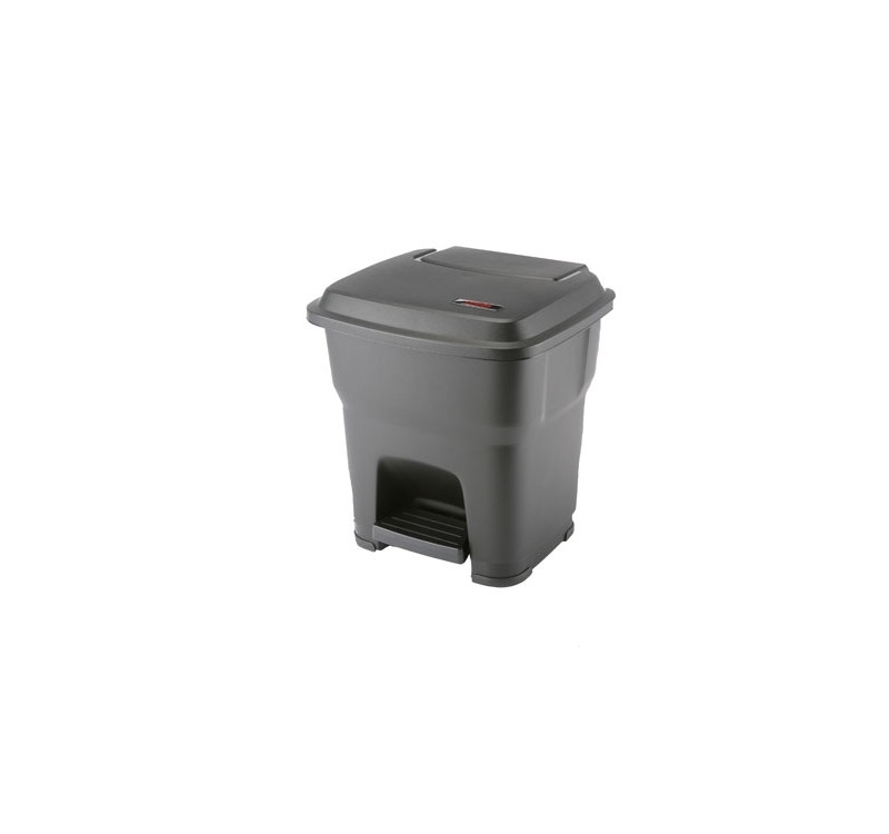 Контейнер для мусора  35л пластик прямоугольный с педалью и крышкой Vileda Гера черный (137749)