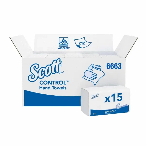 Scott® CONTROL™ Сложенные полотенца для рук — Белый