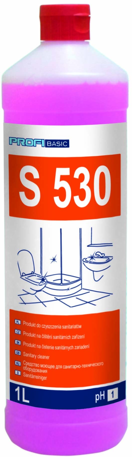 S530 Кислотное ароматическое средство для чистки поверхностей и оборудования в туалетных и ванных комнатах
