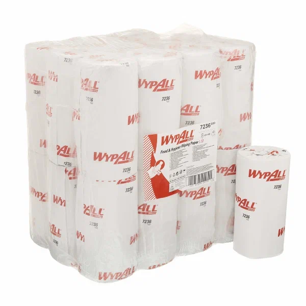 WypAll® L10 Протирочный материал для пищевой промышленности и общей очистки — Компактный рулон / Белый / 1 слой