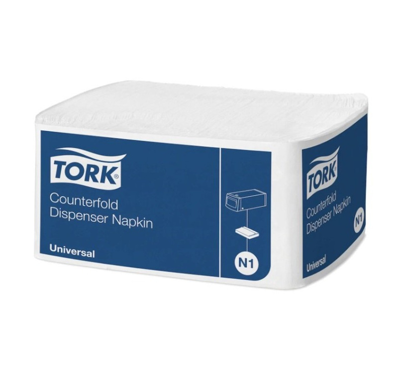 Салфетки бумажные TORK Counterfold N1 30х33 1-сл. 300 л./упак. белые (10935) (24 шт.)