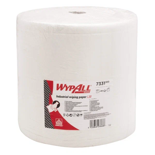 WypAll® L30 Протирочный материал для удаления загрязнений на производстве — Jumbo Roll — Extra Long / Wide / Белый