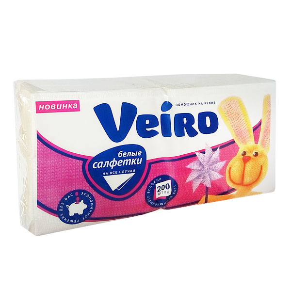 Бумажные салфетки ¼-сложение Veiro Professional Premium, 1сл, 200 шт, белые