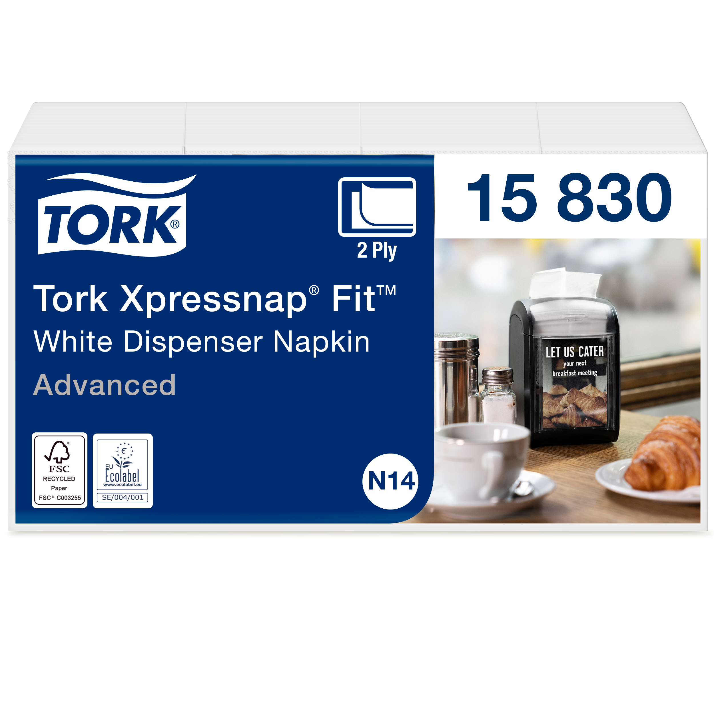 Tork XPN Fit салфетки диспенсерные, белые, 21,3х16,5, 120л (6 пачек)