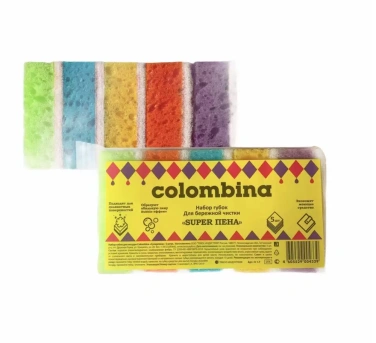 Детальное фото товара: Набор губок Коломбина СУПЕР-ПЕНА, 5 шт.