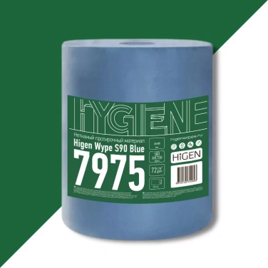 Детальное фото товара: Нетканый протирочный материал HiGEN S90 Blue, синий, 30×38 cм, 500 л.