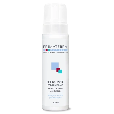 Детальное фото товара: Пенка-мусс очищающая для рук и лица Deep clean линейки Primaterra Special