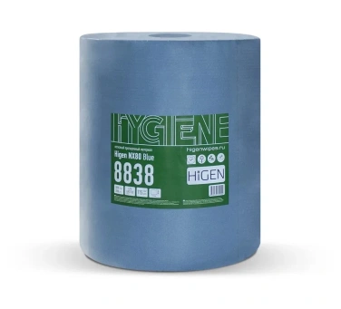 Детальное фото товара: HiGEN NX80 Blue Нетканые протирочные салфетки в рулоне, 31.7×38.8 см, синие, 475 шт.