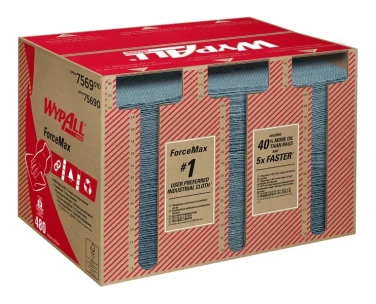 Детальное фото товара: WypAll® ForceMax Протирочный материал — Сложенные в 1/4 / Серый / 33.50×34.50 см