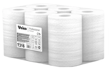 Детальное фото товара: Бумага туалетная Veiro Professional Premium T316, 12 рулонов по 50 м