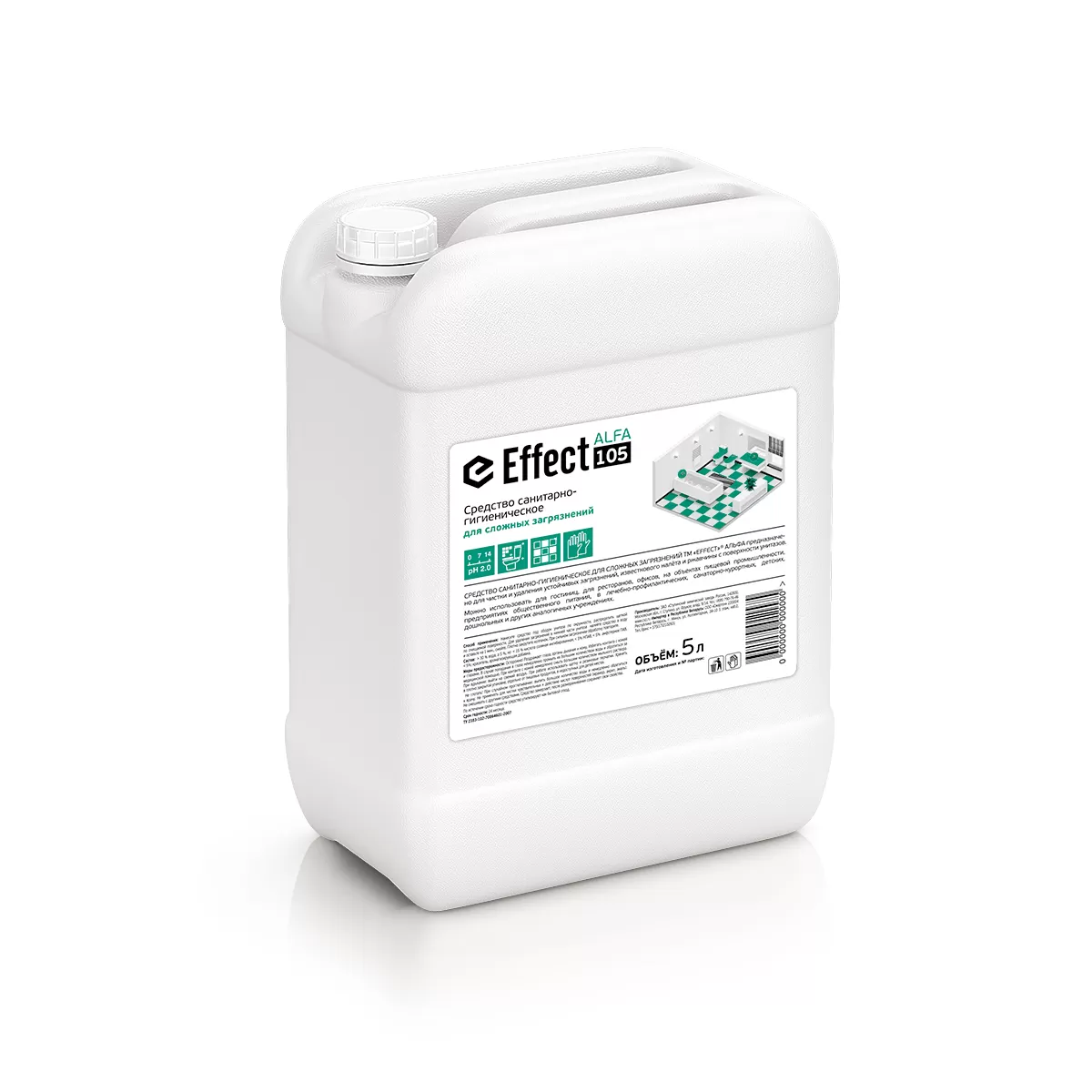 Фото товара: Средство санитарно-гигиеническое ТМ «Effect»® АЛЬФА 105 для сложных загрязнений, 5 л