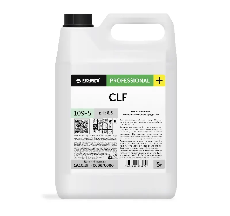 Средство для дезинфекции 5 л Pro-Brite CLF для рук на основе спирта и ЧАС (109-5)